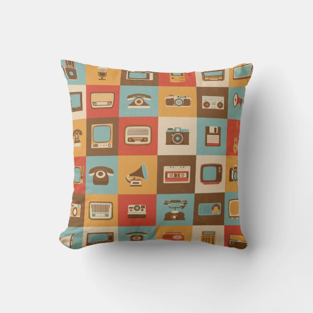 Vintage Cotton Throw Pillow 16x16 (Front)