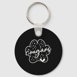 Vintage Cougars School Sports Team Spirit Back To Key Ring