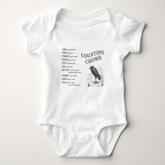 Vintage Counting Crow Rhyme Baby Baby Bodysuit (Front)
