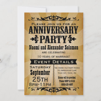 Vintage Country Anniversary Party Invitation