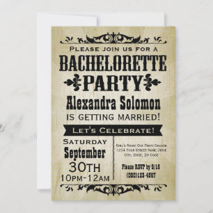 Vintage Country Bachelorette Party Invitation