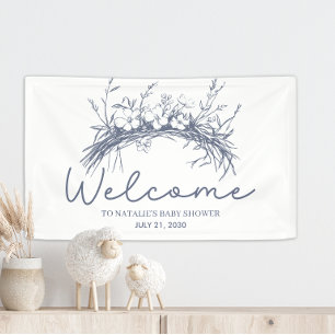 Vintage Country Charm Baby Shower Welcome Banner