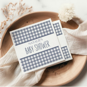 Vintage Country Charm Plaid Baby Shower Napkin