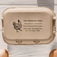 Vintage Country Chicken Family Farm Egg Carton