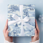 Vintage Country Christmas Blue  Wrapping Paper<br><div class="desc">Make your child's special day even more extraordinary with our Personalised Children's Wrapping Paper. It's a thoughtful way to show them that the gift inside is just as unique and cherished as they are. Let the excitement of unwrapping a present become a cherished memory with our customisable wrapping paper! Winter...</div>