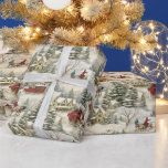 Vintage Country Christmas  Wrapping Paper<br><div class="desc">A Vintage Country Christmas Scene Wrapping Paper With Snowy Trees And Kids At Play</div>