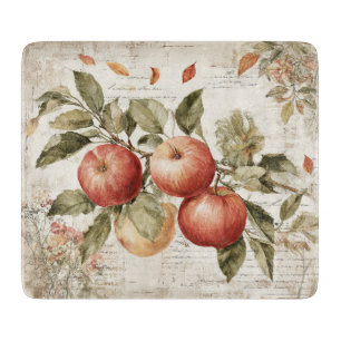 Vintage country design branch of apples cutting board