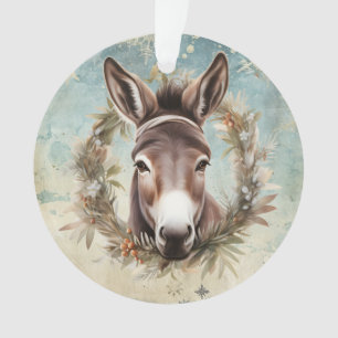Vintage country Donkey Christmas Ornament