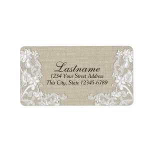 Vintage Country Floral Lace Label