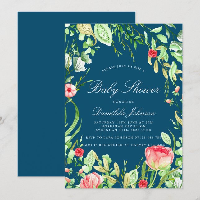 Vintage Country Garden Baby Shower Invitation (Front/Back)