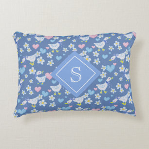 Vintage Country Geese Pattern Monogram Decorative Cushion