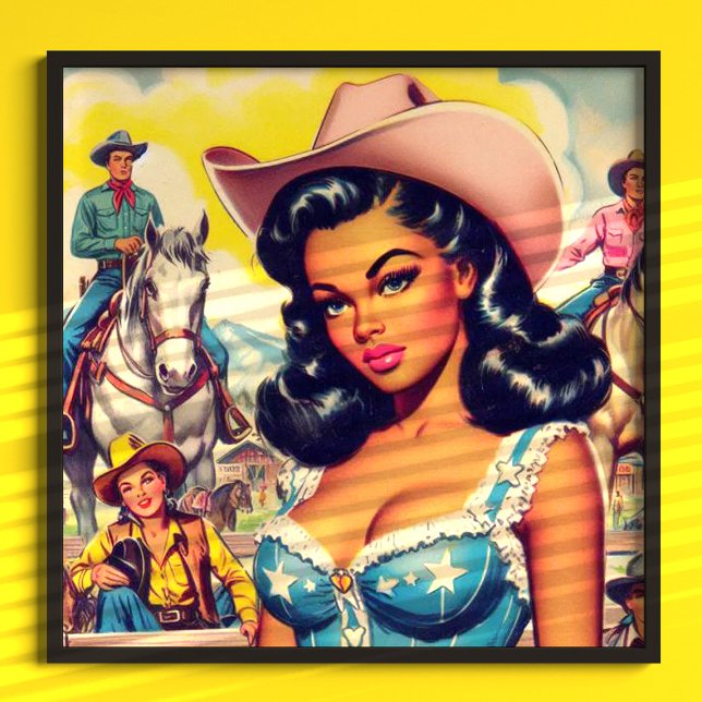 Vintage Country Girl Illustration Poster (Creator Uploaded)