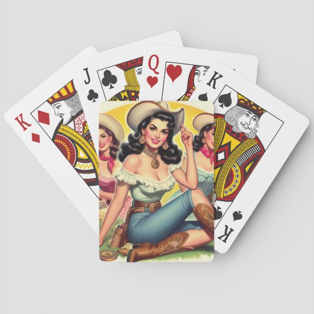 Vintage Country Girls Playing Cards (Back)
