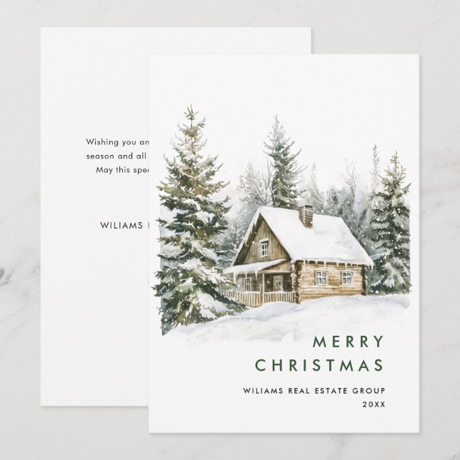 Vintage Country Hose Christmas Tree Corporate Holiday Card (Front/Back)