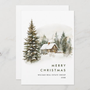 Vintage Country Hose Christmas Tree Corporate Holiday Card