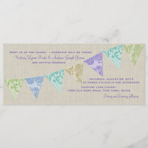 Vintage Country Lace Pennants Invitation