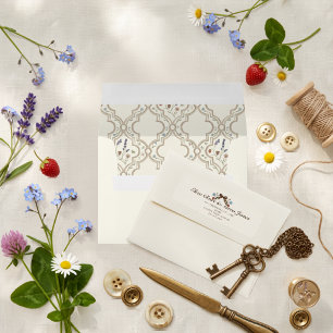 Vintage Country Meadow Wildflowers Pattern Envelope