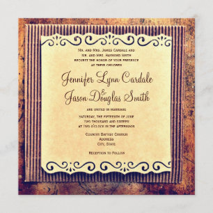 Vintage Country Paper Rustic Wedding Invitations