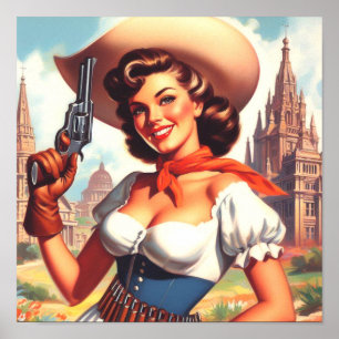 Vintage Country Pin-up Poster