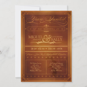 Vintage Country Poster Style Wedding Invitation