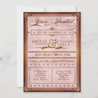 Vintage Country Poster Style Wedding Invitation