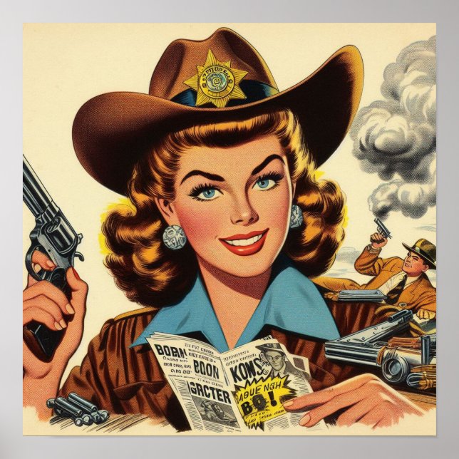 Vintage Country Pulp Girl Poster (Front)