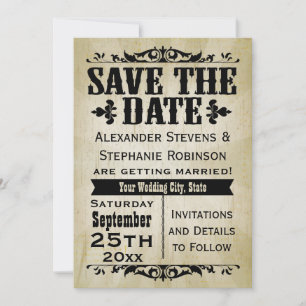 Vintage Country Save the Date Cards