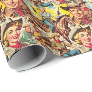 Vintage Country Seamless Illustration Wrapping Paper