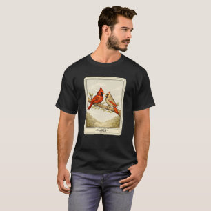 Vintage Couple Bird Art T-Shirt