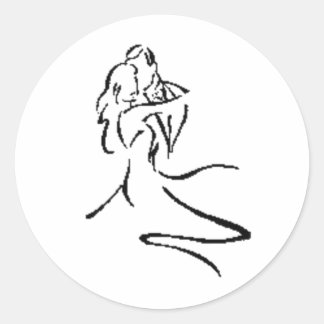 Vintage Couple Dancing Classic Round Sticker