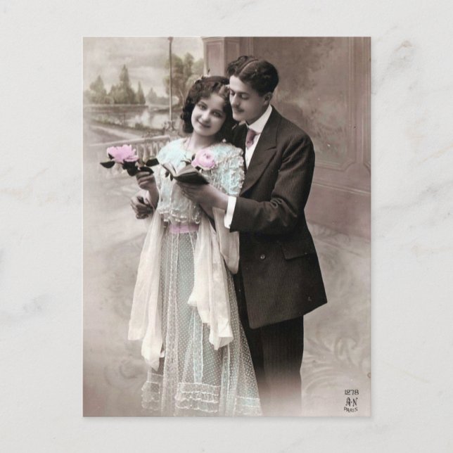Vintage Couple Love Postcard (Front)
