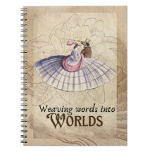 Vintage Couple Weaving Worlds Notebook