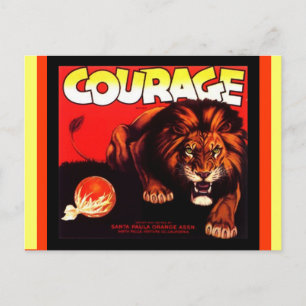 Vintage Courage Brand Lion Fruit crate Postcards