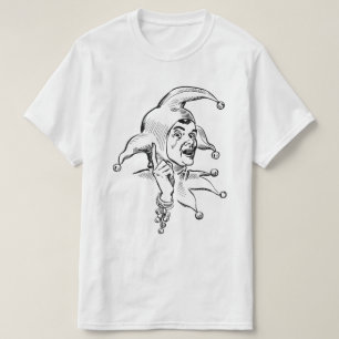 VINTAGE COURT JESTER DRAWING IN BLACK AND WHITE T-Shirt