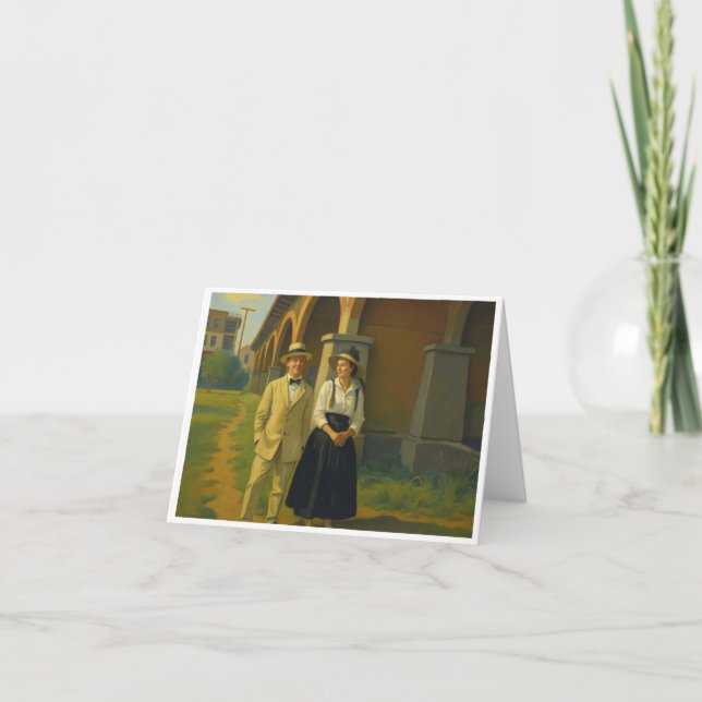 Vintage Courtin’ Couple Thank You Card (Front)