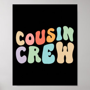 Vintage Cousin Crew Groovy Retro Design Family Mat Poster