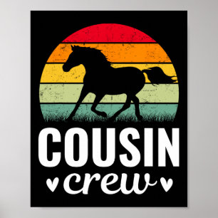 Vintage Cousin Crew Horse Lover Family Matching Bi Poster