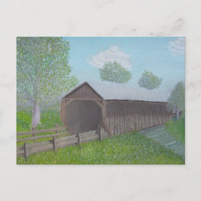 Vintage Covered Bridge Postcard (Front)