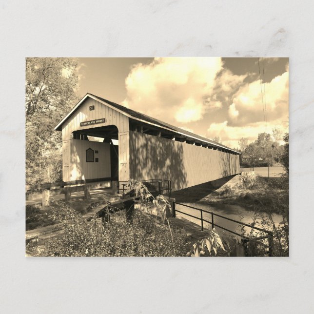 Vintage Covered Bridge Postcard (Front)