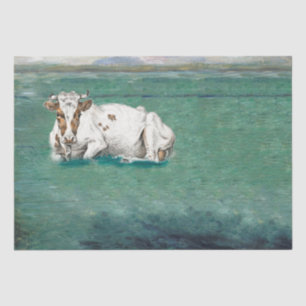 Vintage Cow in Pasture Decoupage Tissue Paper