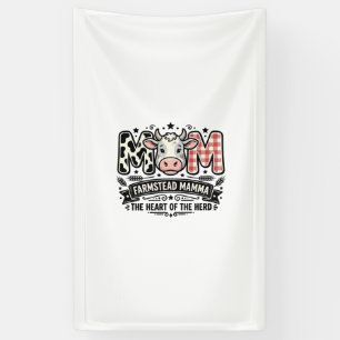 Vintage Cow Mum Farm Animal Mothers Day Banner