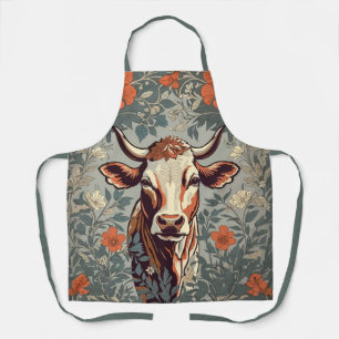 Vintage Cow William Morris Inspired Floral Apron