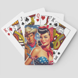 Vintage Cowboy and Pin Up Playing Cards