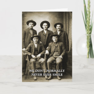 Vintage Cowboy Antique Men West Photo Funny Card