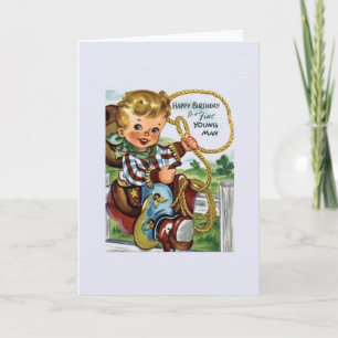 Vintage Cowboy Birthday Greeting Card