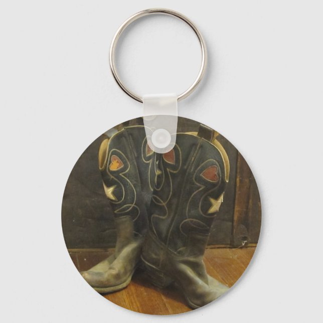Vintage Cowboy Boots Key Ring (Front)