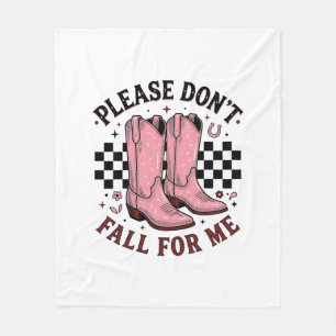 Vintage Cowboy Boots Please Don’t Fall For Me Fleece Blanket