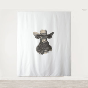 Vintage Cowboy Cow Shirt - Western Cow Tapestry