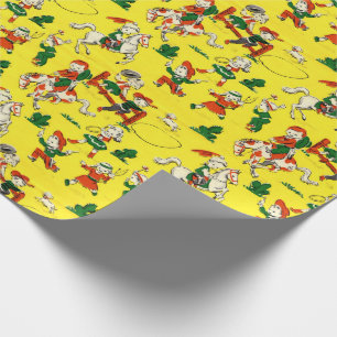 Vintage Cowboy & Cowgirl Gift Wrap Wrapping Paper