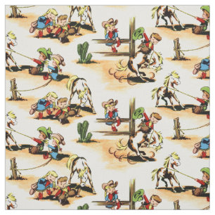 Vintage Cowboy - Cowgirls - Horses - Western Ranch Fabric